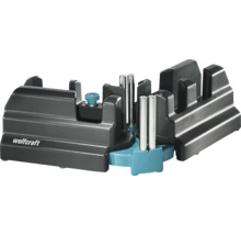 Wolfcraft Schmiege und Schneidlade aus Kunststoff mit Metallführungsstiften zum präzisen Sägen von Winkeln.