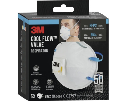 3M Cool Flow Ventil Atemschutzmaske, FFP2, im Karton