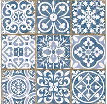 Muster aus neun Fliesen mit floralen und geometrischen Designs