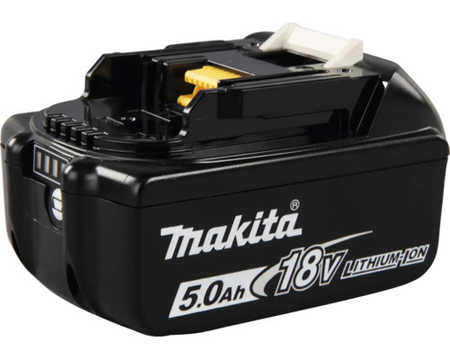 Makita 18 Volt Lithium-Ionen-Akku mit einer Kapazität von 5,0 Amperestunden.