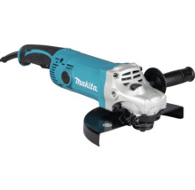 Makita Winkelschleifer mit Seitengriff, Schutzhaube und Makita Logo.