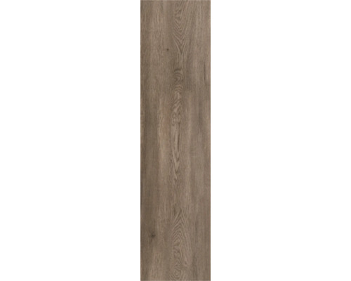 Laminatboden in Holzoptik mit markanter Maserung und Astlöchern.