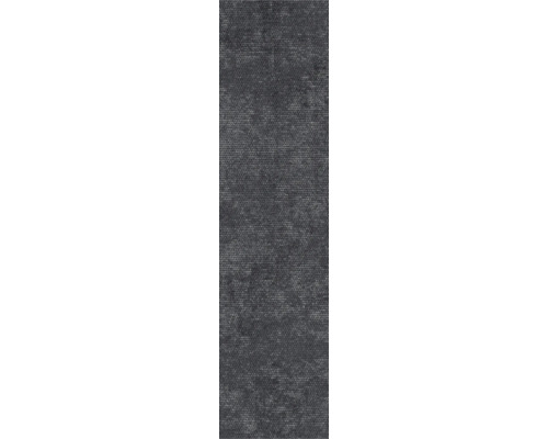 Grauer Teppichboden mit melierter Textur und feiner Schlingenoptik.