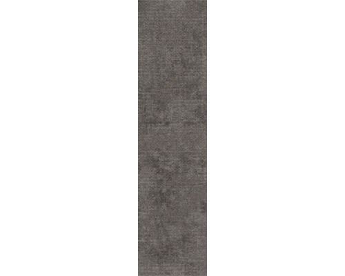 Teppichboden mit Schlingenpol in melierter Optik und anthrazitfarbenem Design.