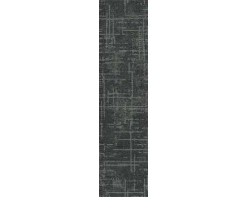 Teppichdiele mit abstraktem Linienmuster in Grau, strukturierte Oberfläche.