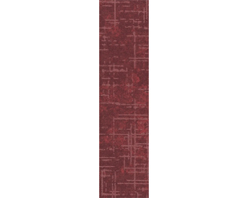 Schlingenteppichboden mit abstraktem Linienmuster in Rot.