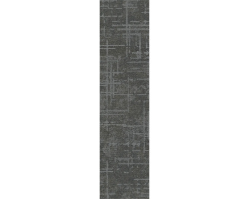 Teppichfliese mit linearem geometrischem Muster in Grau, Schlingenware.