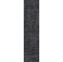 Teppichboden mit Schlingenstruktur und modernem geometrischem Linienmuster in Grau und Anthrazit.