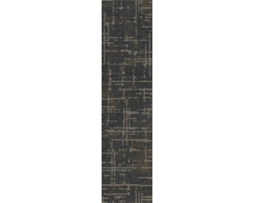 Texturierter Teppichboden mit abstraktem Gittermuster in Grau und Beige.
