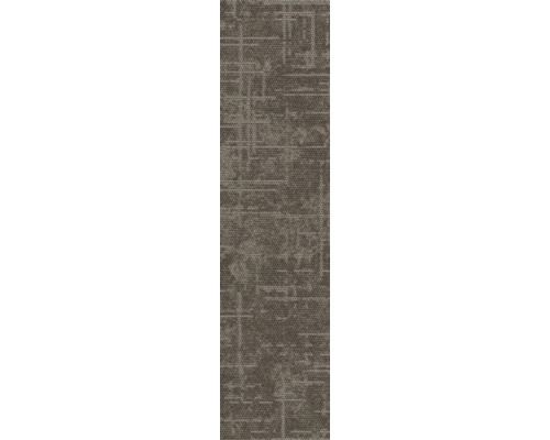 Teppichdiele mit strukturiertem, geometrischem Linienmuster in Taupe.