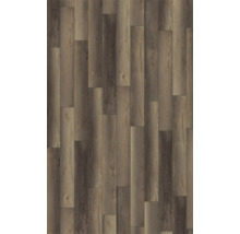 Laminatboden in Holzoptik mit verschiedenen Brauntönen und rustikaler Maserung.