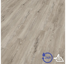 Laminatboden in Eichenoptik mit 24 Stunden Wasserresistenz und hoher Strapazierfähigkeit.