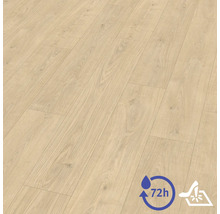 Laminatboden in Holzoptik mit Maserung, 72 Stunden Wasserresistenz und kratzbeständige Oberfläche.