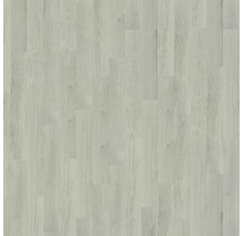 Laminatboden in heller Holzoptik mit versetzten Dielen.