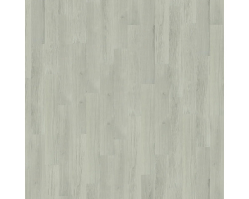 Laminatboden in heller Holzoptik mit versetzten Dielen.