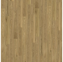 Laminatboden oder Parkett in Eichenoptik mit natürlicher Holzmaserung und sichtbaren Astlöchern.