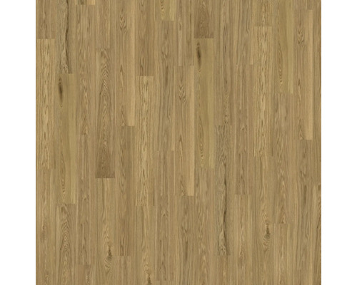 Laminatboden oder Parkett in Eichenoptik mit natürlicher Holzmaserung und sichtbaren Astlöchern.