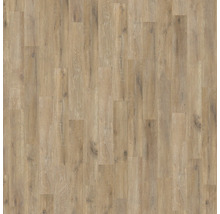 Bodenbelag in Holzoptik mit fühlbarer Struktur, Astlöchern und natürlicher Maserung.