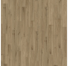 Parkettboden in Eichenoptik mit natürlicher Maserung und Astlöchern.