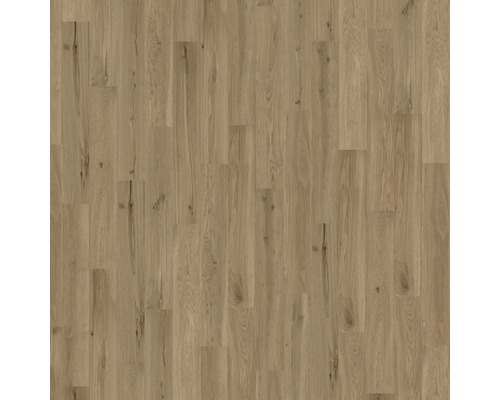 Parkettboden in Eichenoptik mit natürlicher Maserung und Astlöchern.