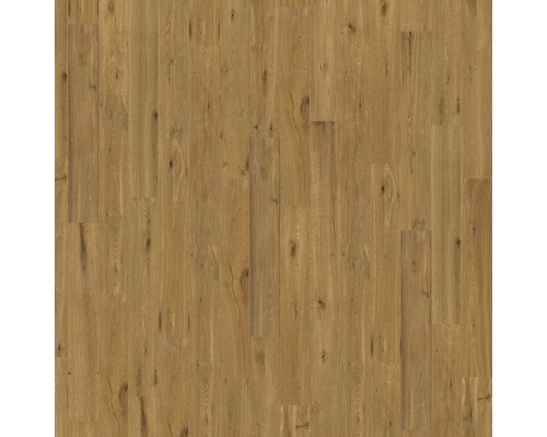 Bodenbelag in Eichenoptik mit authentischer Holzmaserung und Astlöchern.