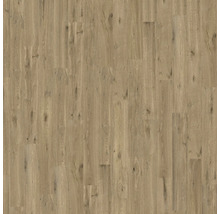 Laminatboden in Eichenoptik mit Holzmaserung und Astlöchern.