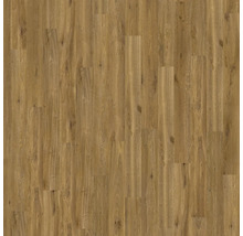 Laminatboden mit Eiche-Dekor, 3-Stab Schiffsboden-Optik, mit sichtbarer Holzmaserung und Astlöchern.