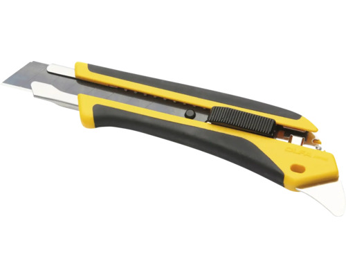 Olfa Cutter-Messer in Gelb und Schwarz mit ergonomischem Griff und Abbrechklinge.
