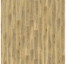 Laminatboden mit Eichenoptik, sichtbarer Holzmaserung und Astlöchern.