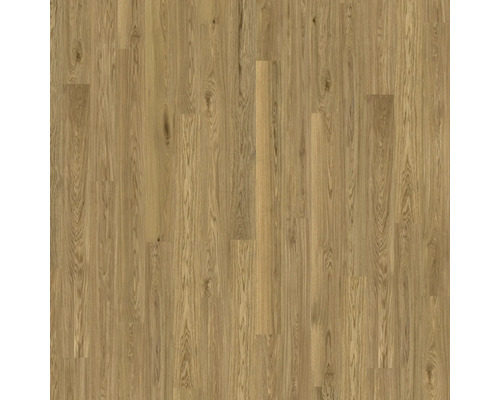 Laminatboden in Eichenoptik mit natürlicher Holzmaserung und Astlöchern.