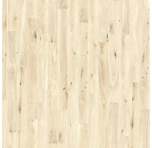 Bodenbelag in heller Eichenoptik mit natürlicher Maserung und Astlöchern.