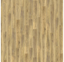 Laminatboden in Eichenoptik mit natürlicher Holzmaserung und sichtbaren Astlöchern.