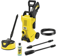 Kärcher Hochdruckreiniger K3 Power Control Home Set mit Flächenreiniger, Strahlrohren, Hochdruckschlauch und Reinigungsmittel.
