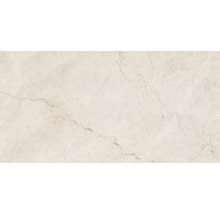 Bodenfliese in Marmoroptik beige mit feiner Maserung.