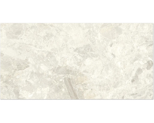 Helle Wand- und Bodenfliese aus Feinsteinzeug mit Marmor-Optik.