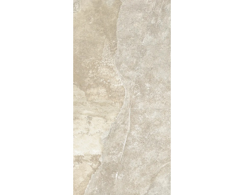 Fliese in Natursteinoptik mit strukturierter Oberfläche und feiner Maserung.