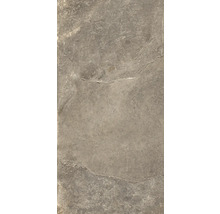 Bodenfliese in Steinoptik in Braungrau mit strukturierter Oberfläche und matten Details.