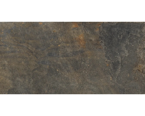 Feinsteinzeugfliese in dunkler Schieferoptik mit strukturierter Oberfläche für Wand und Boden