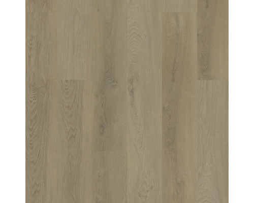 Bodenbelag in Eichenoptik mit natürlicher Holzmaserung und dezenten Astlöchern in Beige.