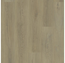 Laminatboden in Eichenoptik mit natürlicher Holzmaserung und sichtbaren Astlöchern.