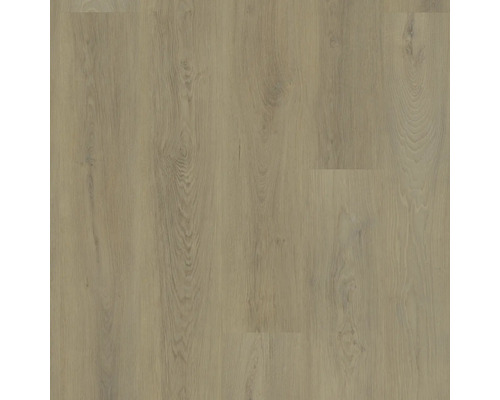 Laminatboden in Eichenoptik mit natürlicher Holzmaserung und sichtbaren Astlöchern.