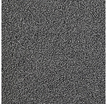 Dunkelgrauer Schlingenteppichboden mit dichter Textur.