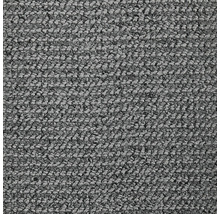 Schlingenteppichboden in Grau mit dichter Textur in der Nahaufnahme.