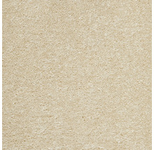 Beigefarbener Teppichboden mit Schnittflor, weiche und dichte Textur für Bodenbeläge im Innenbereich.