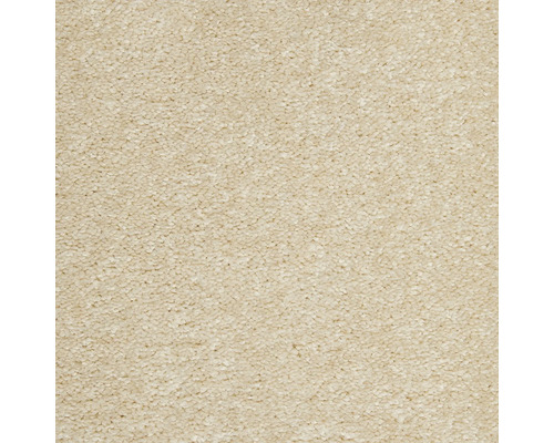 Beigefarbener Teppichboden mit Schnittflor, weiche und dichte Textur für Bodenbeläge im Innenbereich.