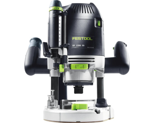 Festool Oberfräse OF 2200 EB für präzises Fräsen mit Tiefeneinstellung und ergonomischen Handgriffen.