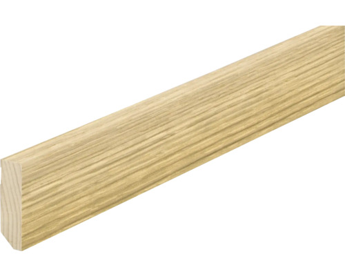Rechteckleiste aus Massivholz mit natürlicher Maserung.