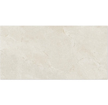 Bodenfliese in Beige mit Steinoptik und einer feinen horizontalen Linienstruktur.