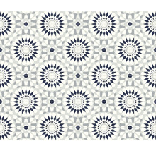 Fliese mit geometrischem Sternmuster im orientalischen Stil in Dunkelblau und Grau