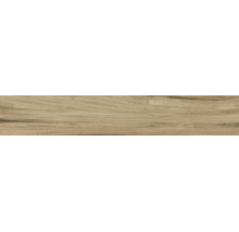 Bodenfliese in Holzoptik mit natürlicher Maserung und Astlöchern.